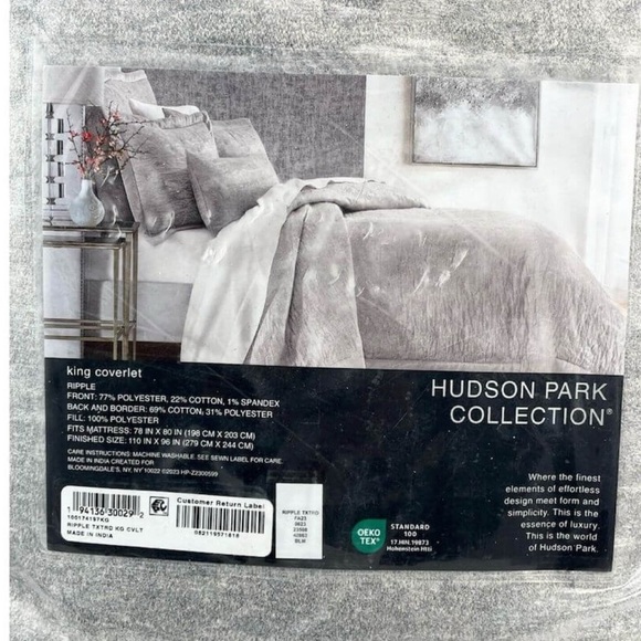 Hudson Park Collection Rippled Texture Coverlet, Queen - Exclusive. MSRP $450 - Picture 5 of 8